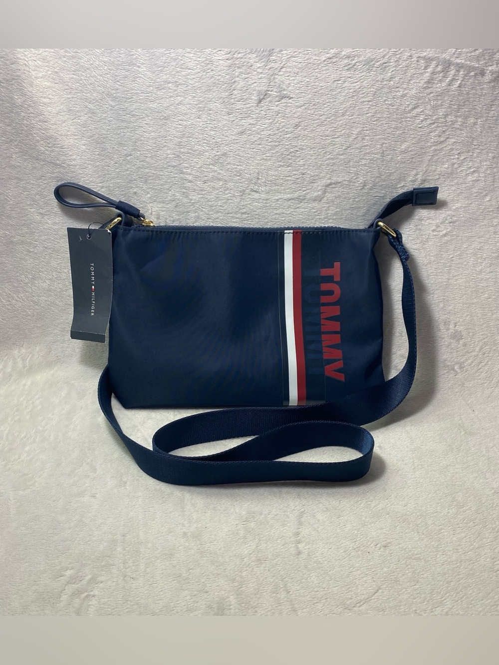 Tommy Hilfiger Nylon Small Flag Logo Crossbody Bag Navy Blue NWT